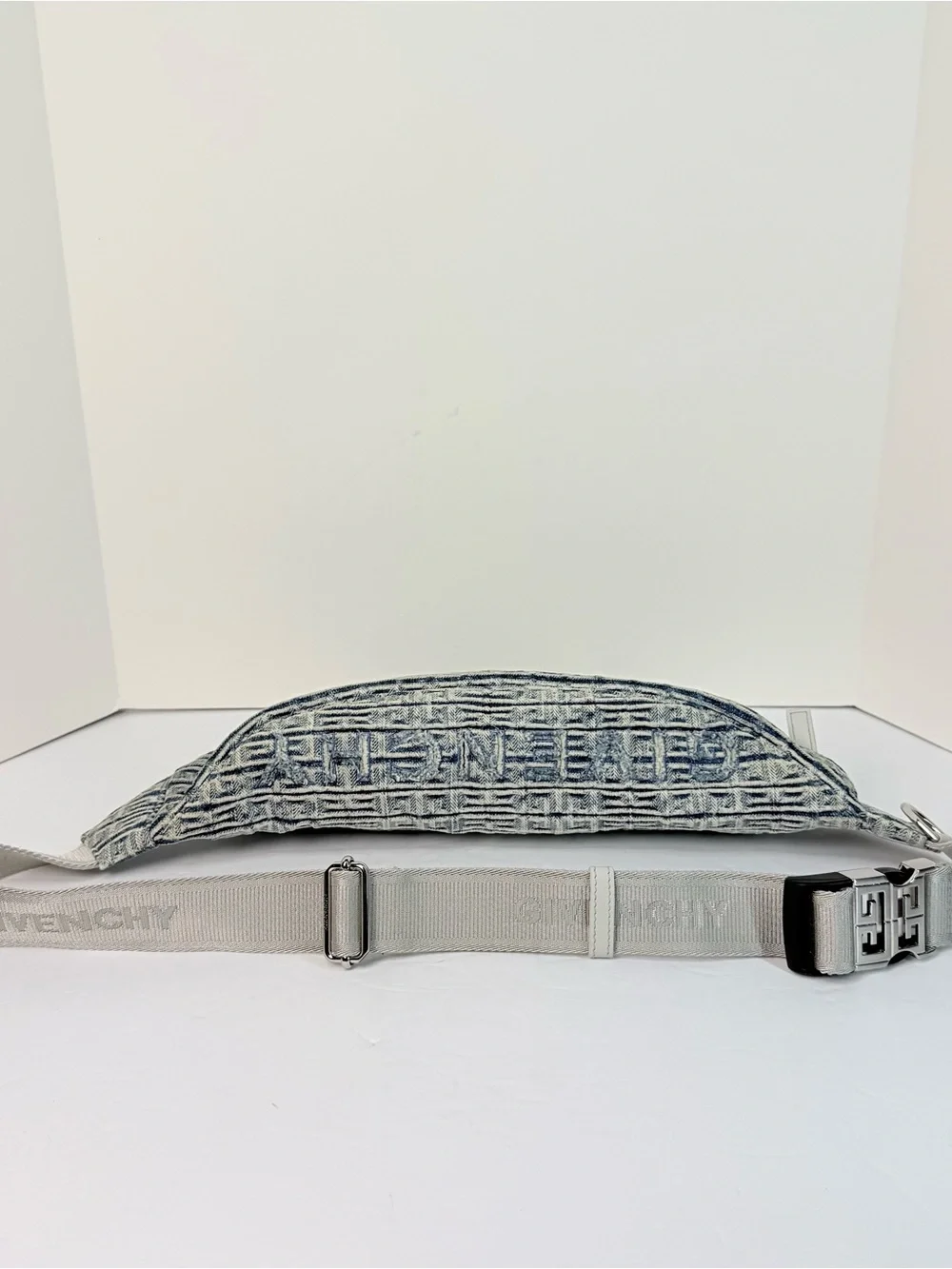 Givenchy Monogram Denim Logo 4G Print Belt Bag Crossbody Light Blue